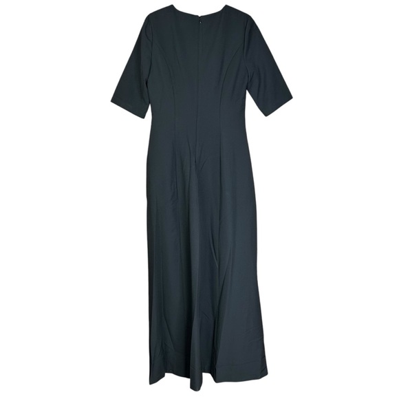 Kay Unger 8 Davina Walk Thru Jumpsuit Black Evening Stretch Crepe Skirt - Picture 4 of 13